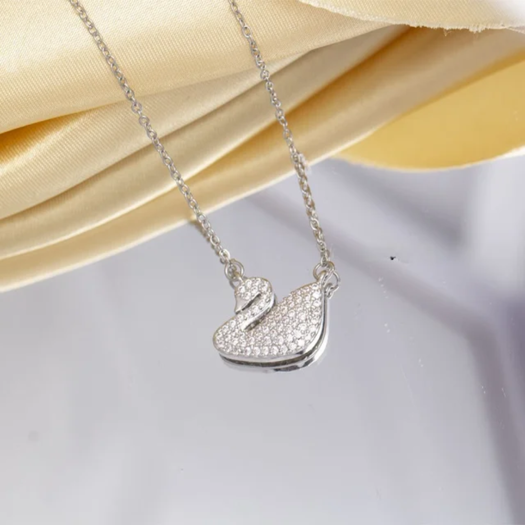 Swarovski Inspired Iconic Swan pendant necklace