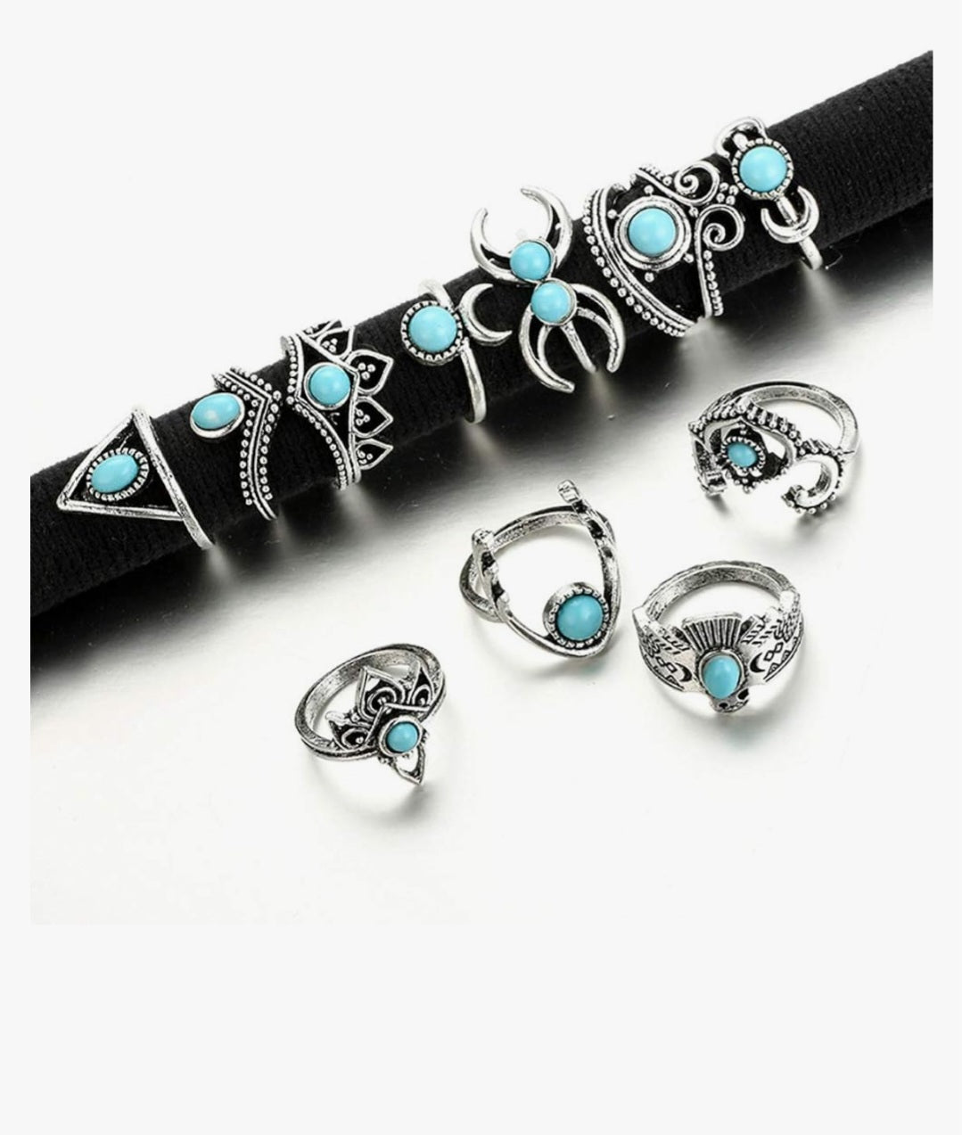 Boho Vintage inspire Turquoise Rings