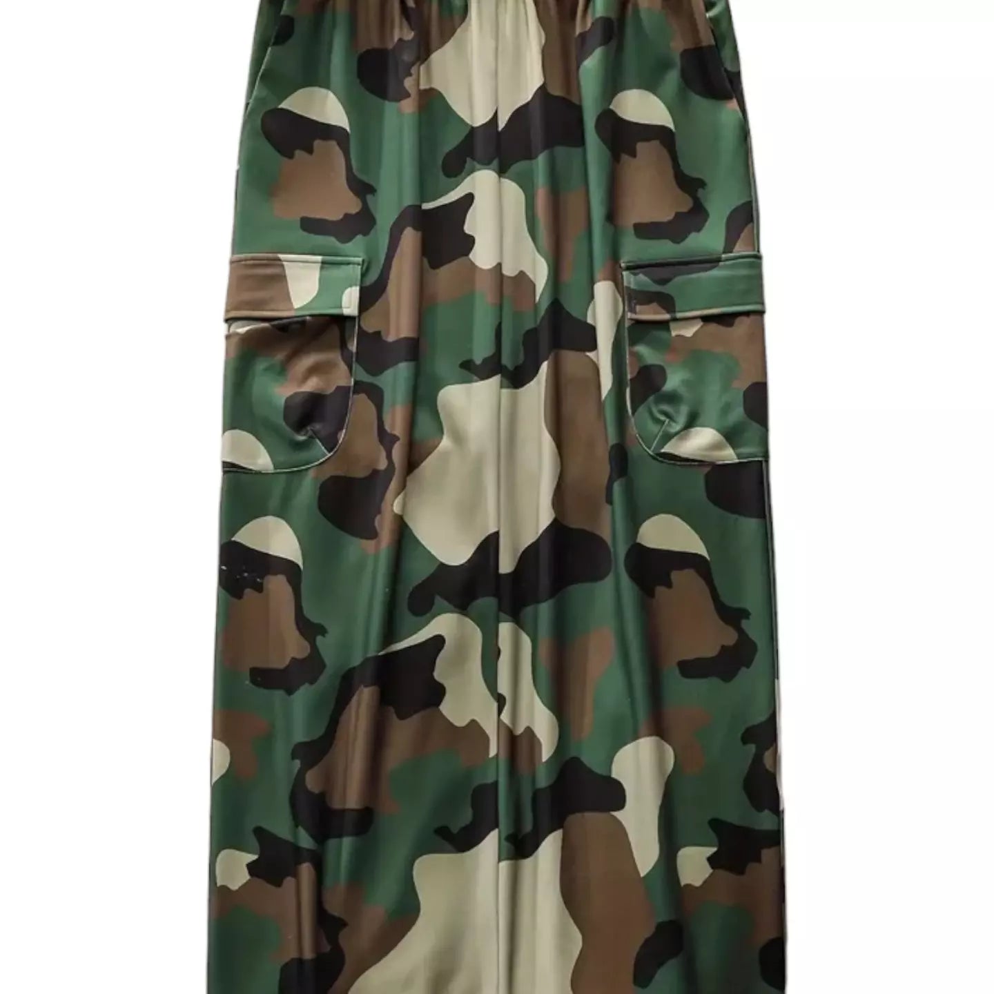 Plus size camouflage maxi skirt
