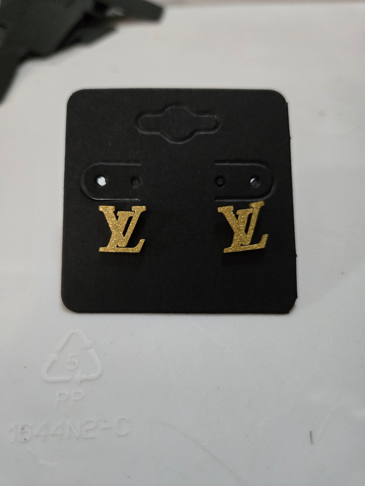 LV inspired stud earrings