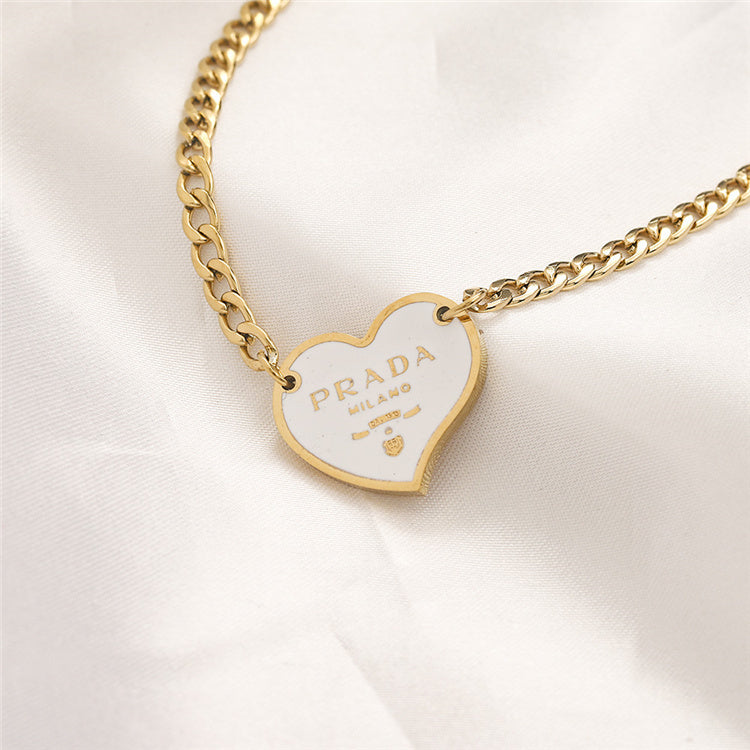 Prada Designer inspired Heart Shape Necklace