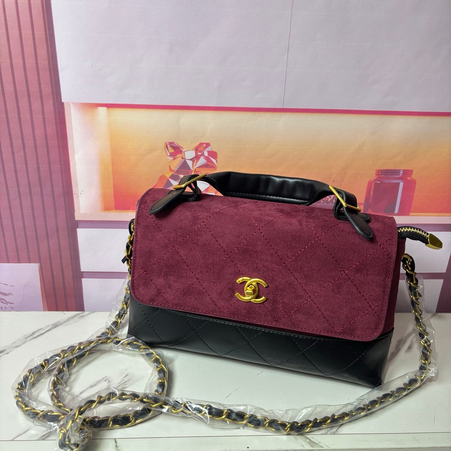 Chanel inspired Suade Handbag