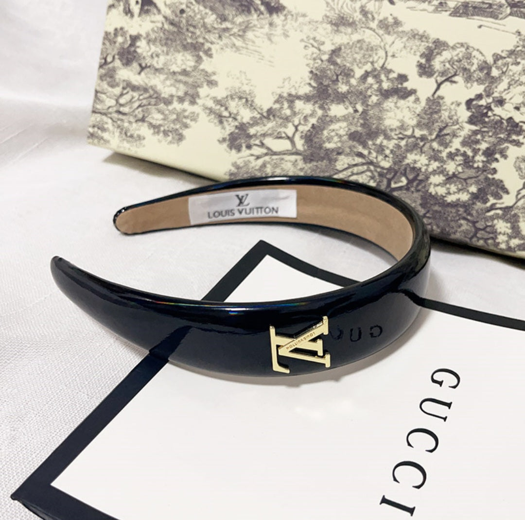 LV Designer inspired Patent Leather Headband