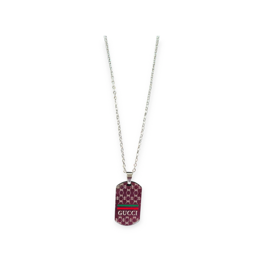 Gucci inspired silver Dog Tag necklace
