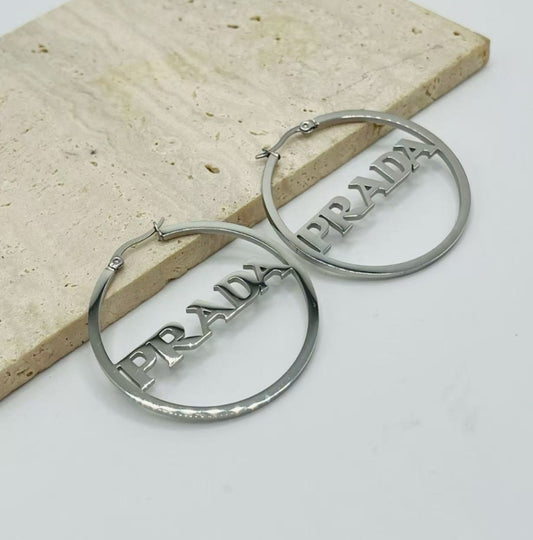 Prada Inspired Hoop earrings