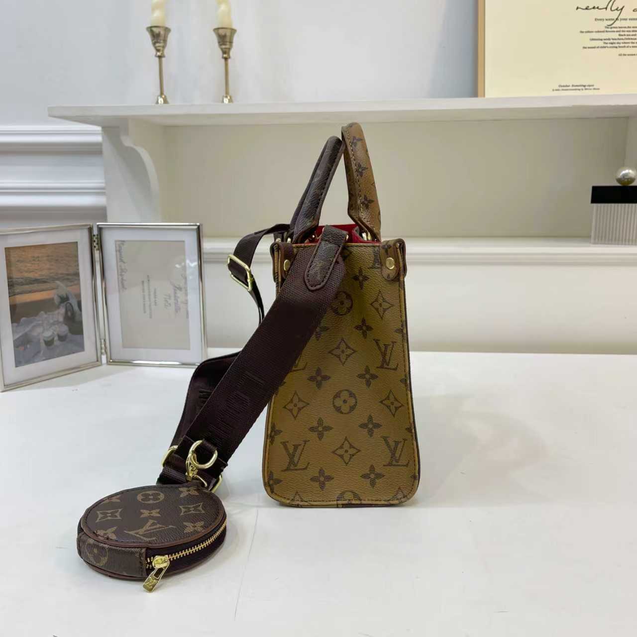 LV inspired reverse tote bag