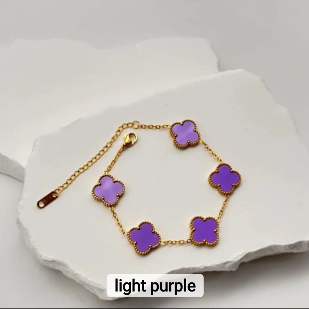 Van Cleef inspired Gold   Clover Bracelet 15mm Collection