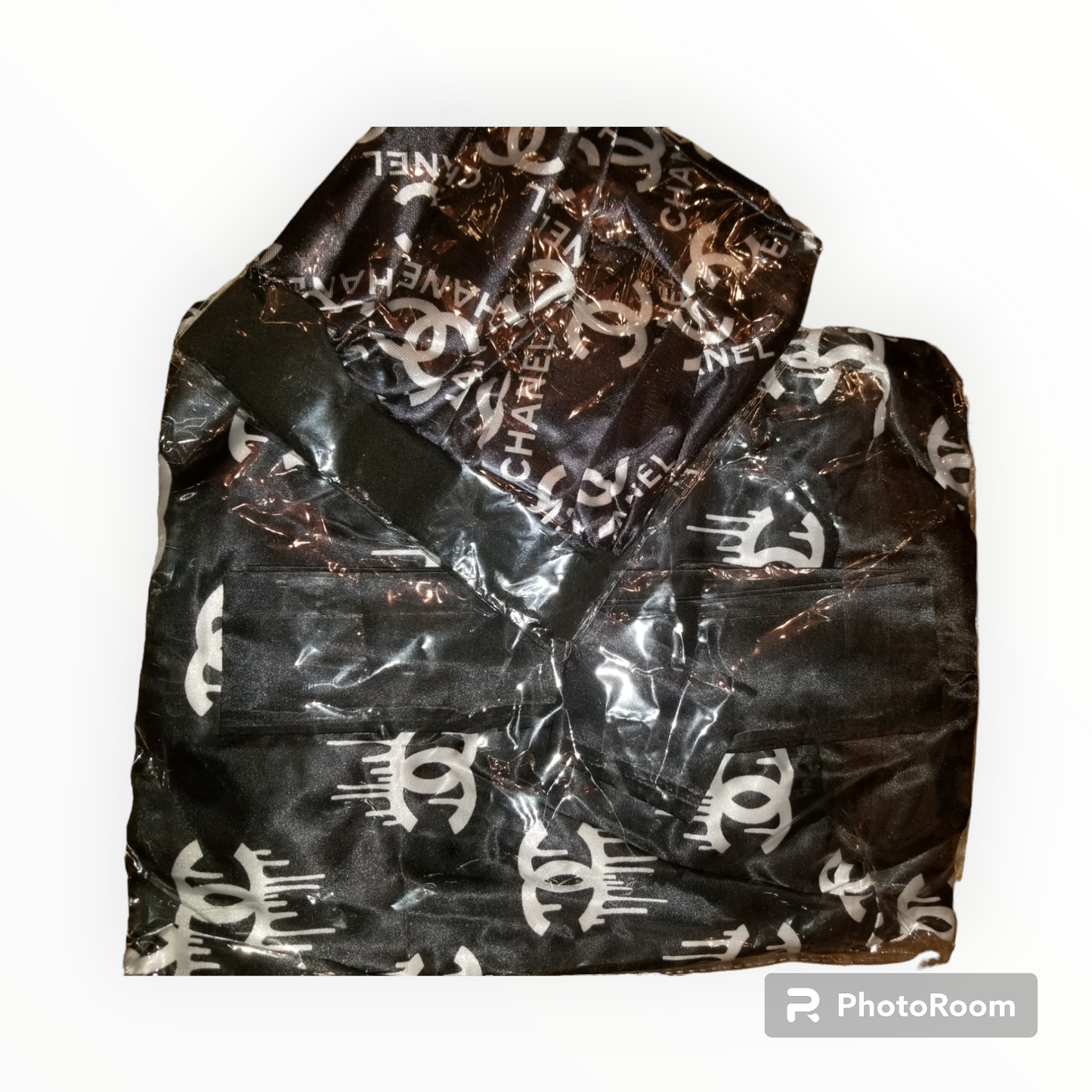 Chanel inspired robe and bonnet set