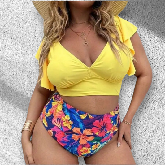 Plus size Tankini floral set