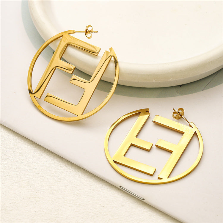 Fendi inspired Hoop Earrings