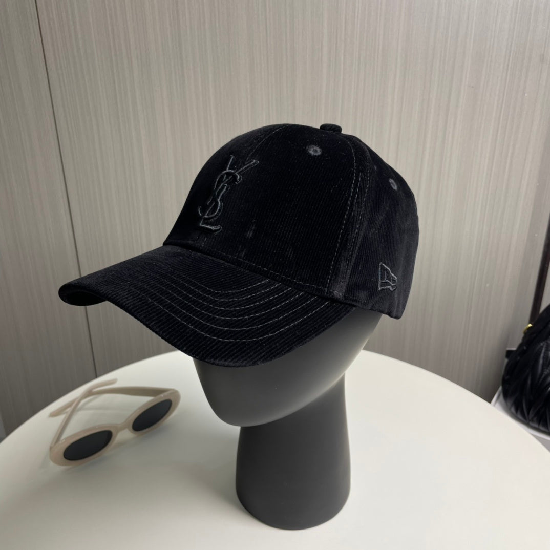 YSL Designer Inspired Corduroy Baseball Cap