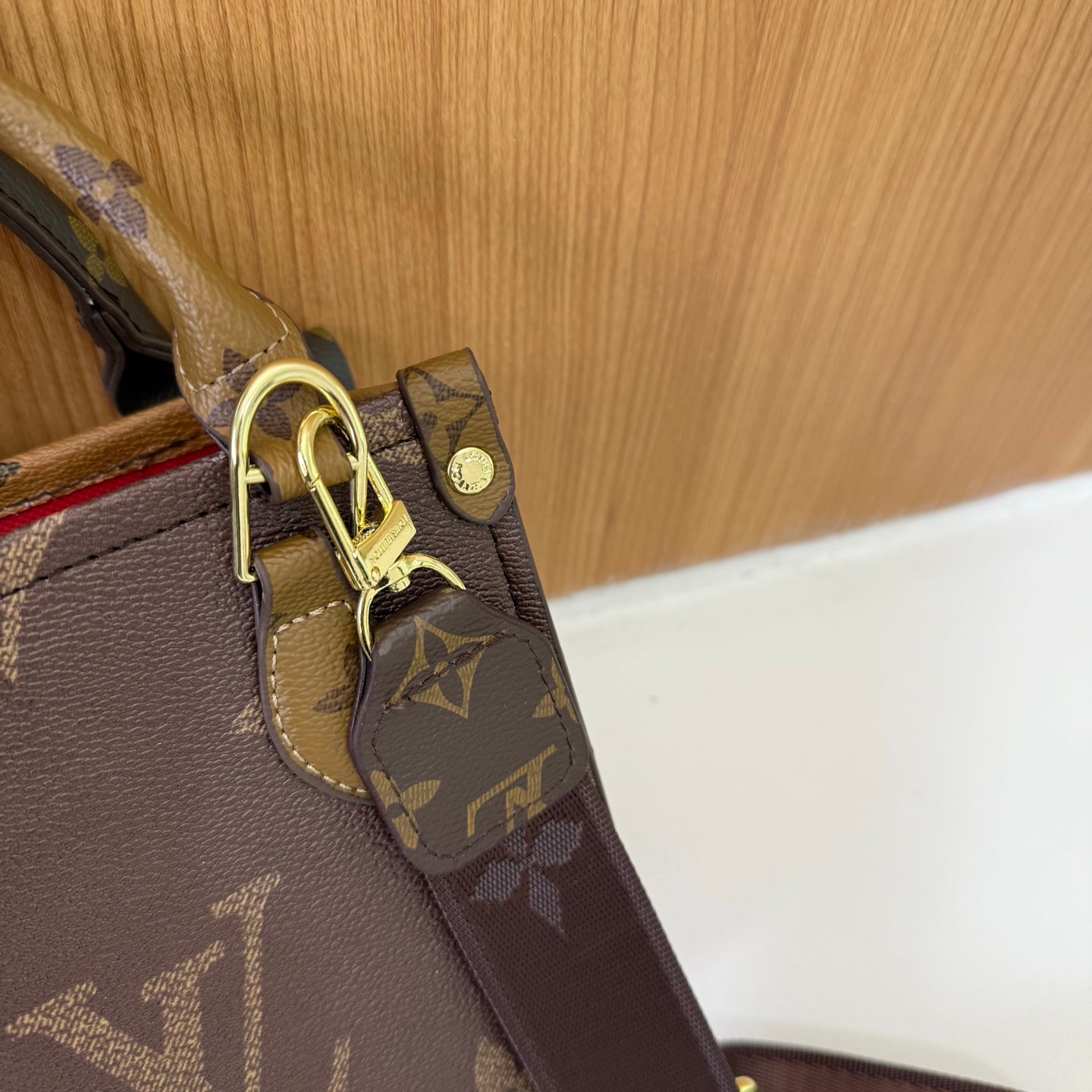 LV inspired reverse tote bag