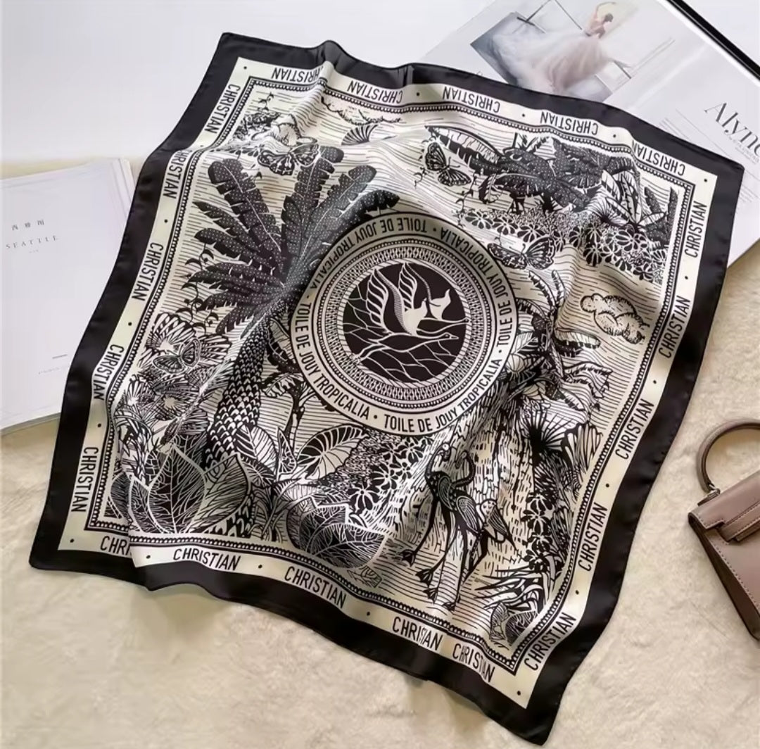 Inspired satin scarves