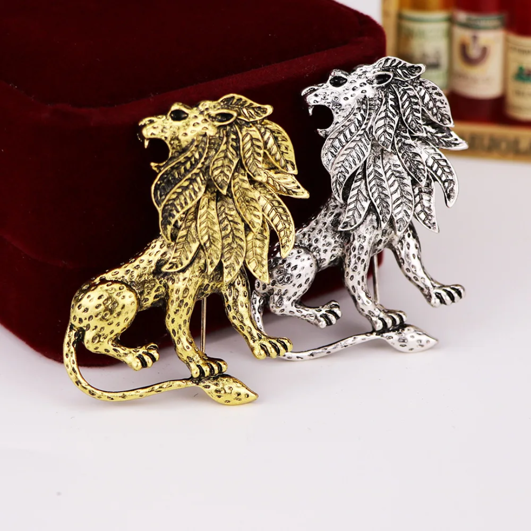 Lion brooch