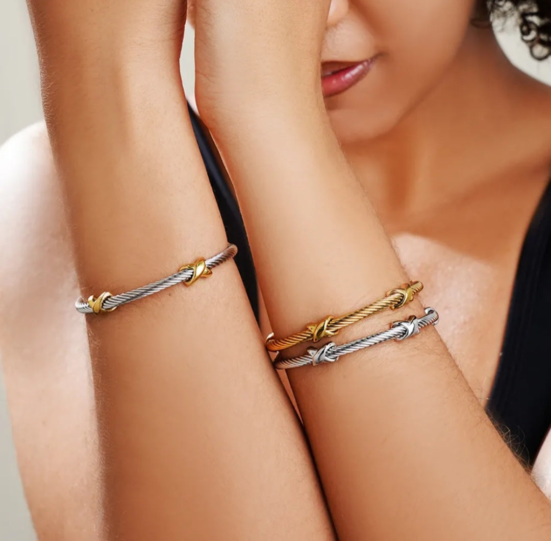Minimalist Twisted Cuff Bracelet