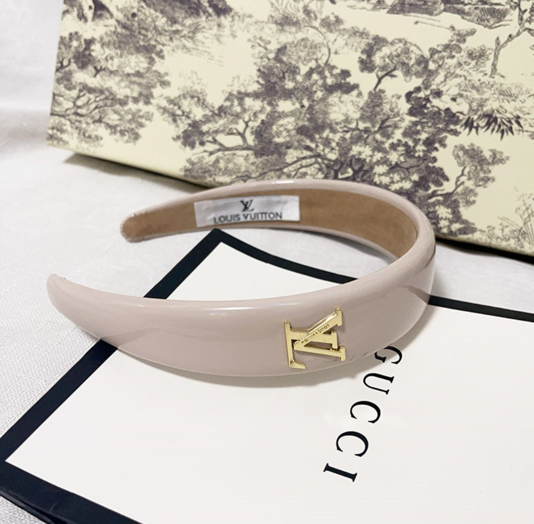 LV Designer inspired Patent Leather Headband