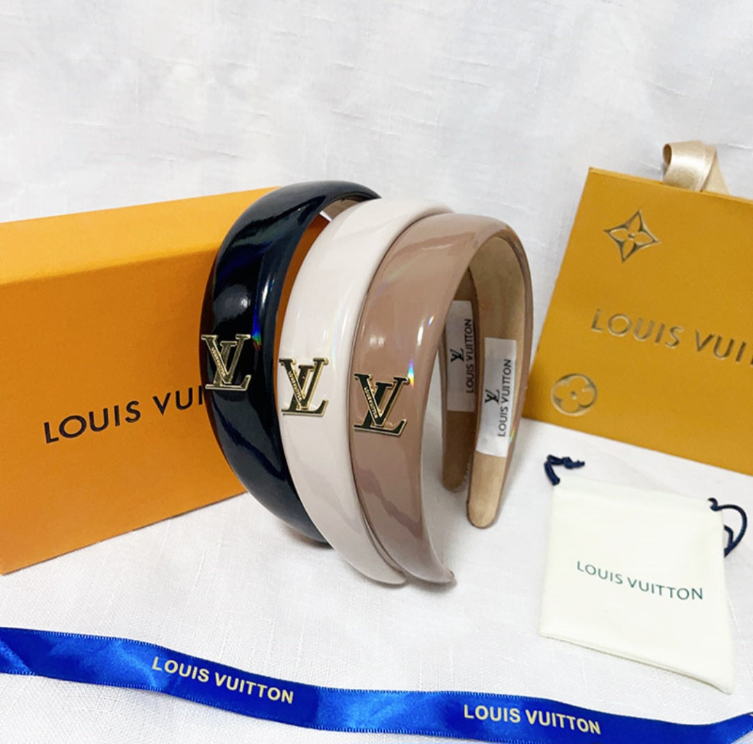LV Designer inspired Patent Leather Headband