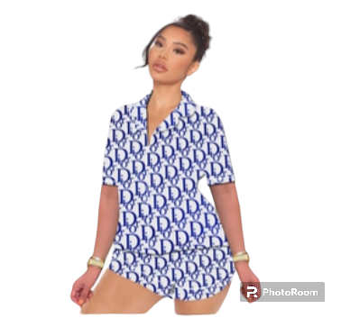 Designer inspired pajamas short set