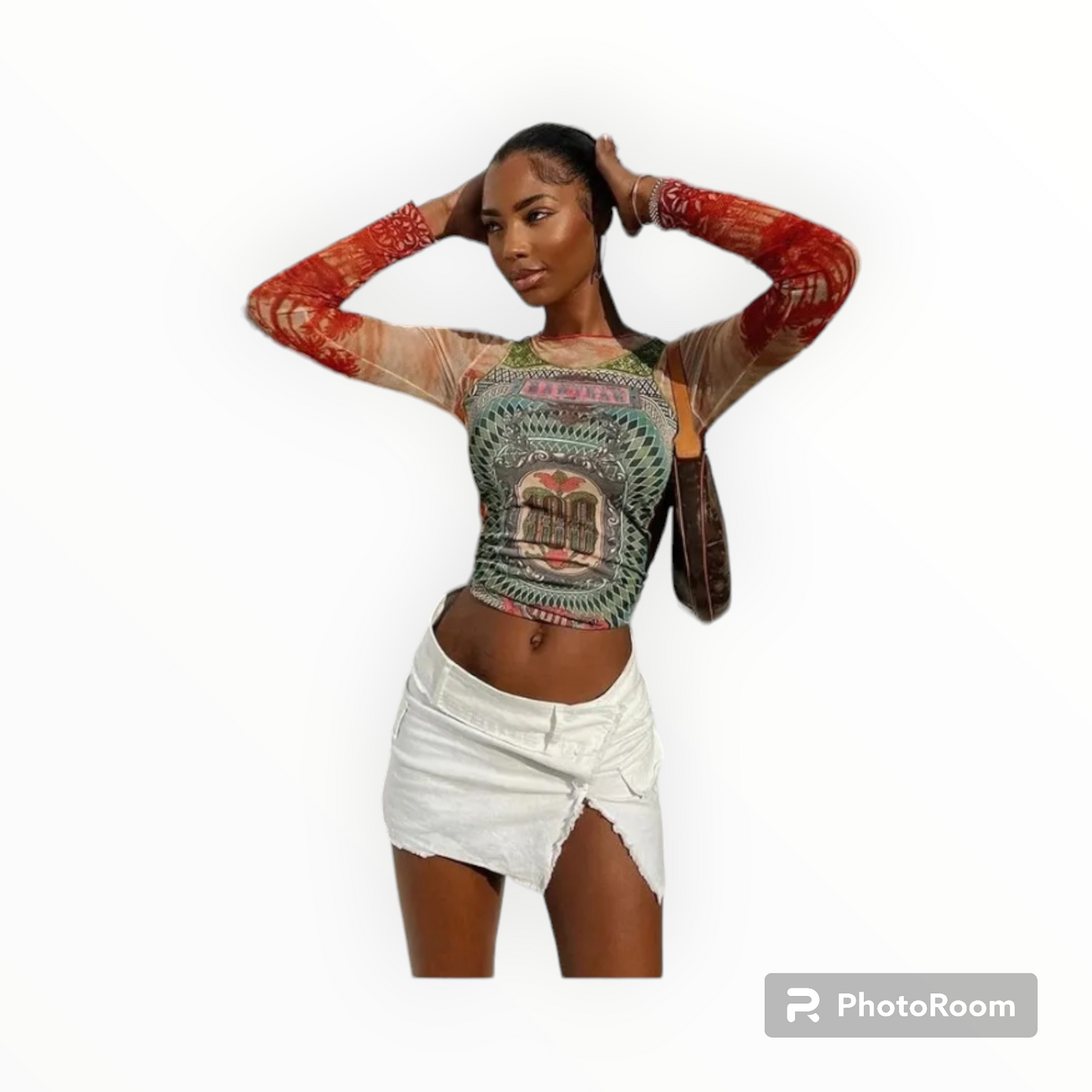 3D mesh crop top