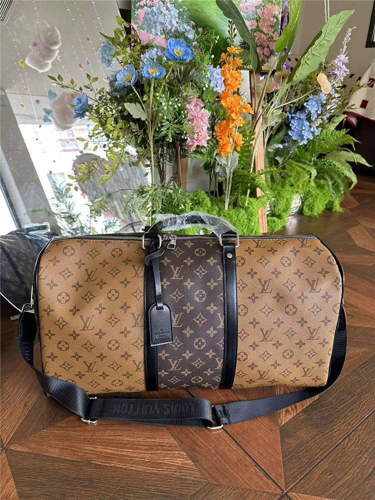 LV Designer Inspired Two-tone Duffle Bag