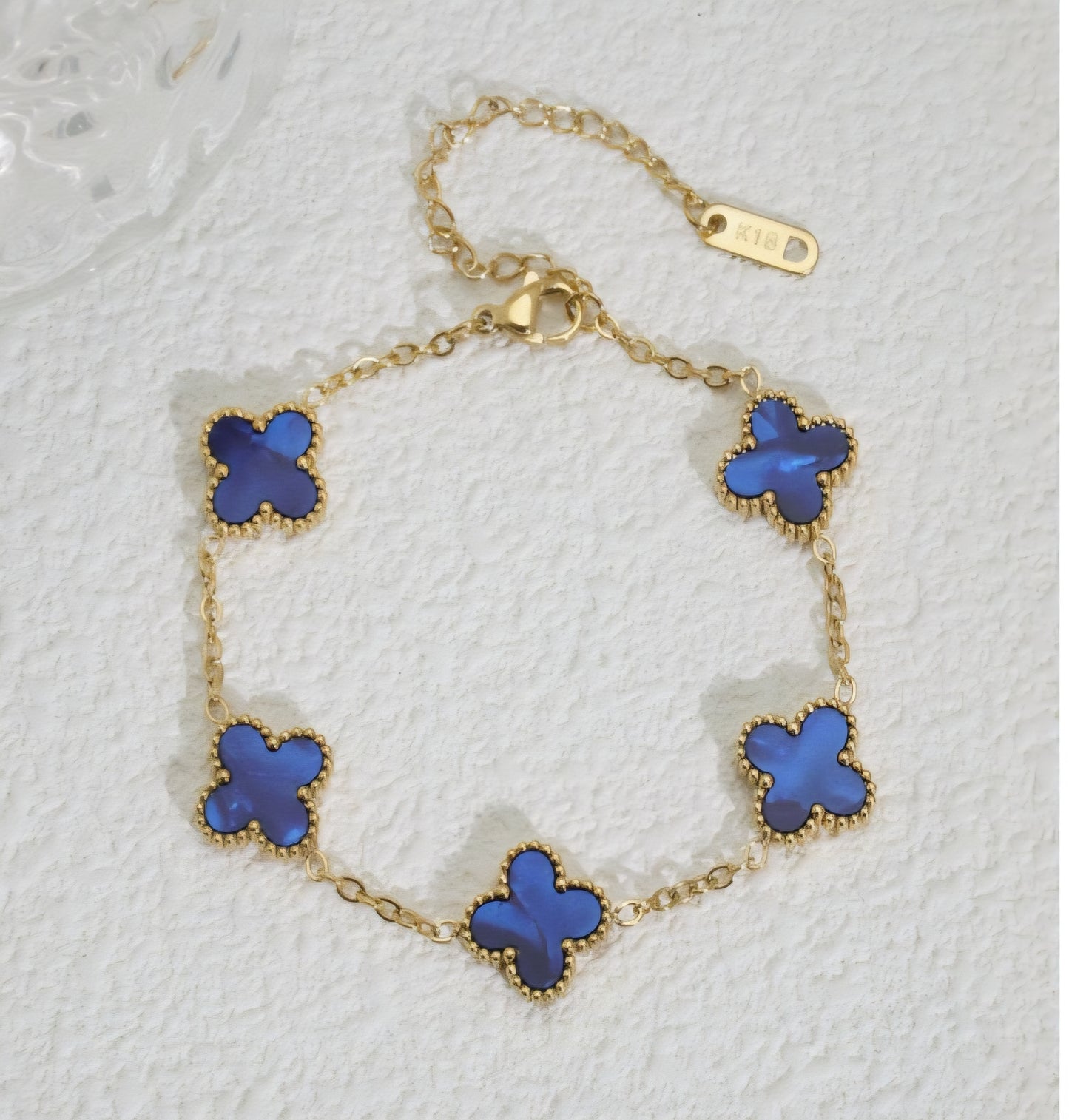 Van Cleef inspired Glossy  Gold 13mm Clover Bracelet Collection