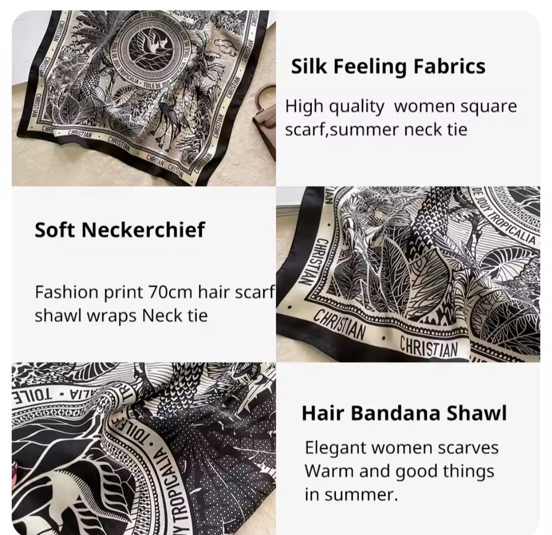 Inspired satin scarves