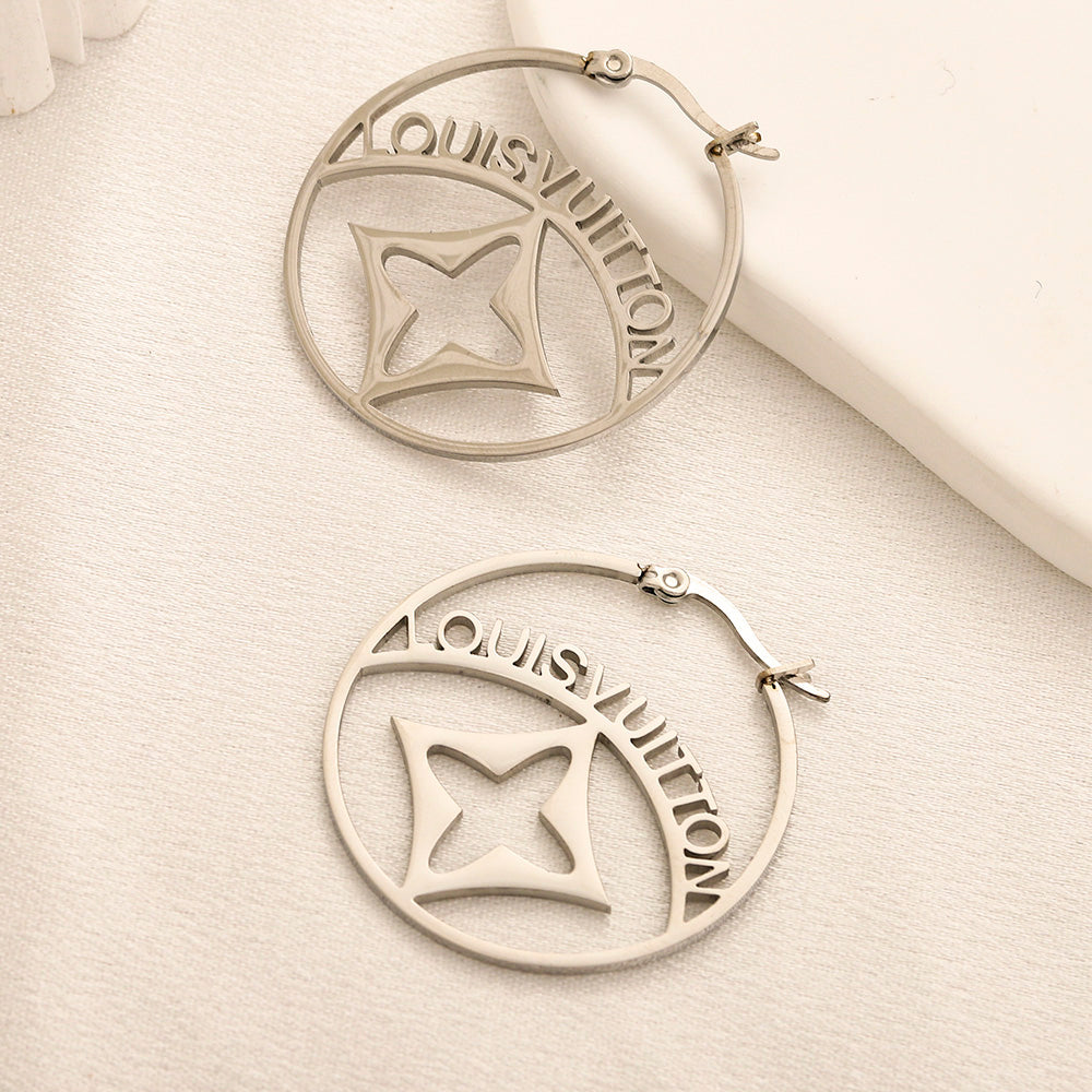 LV Designer Inspired Hoop Earrings