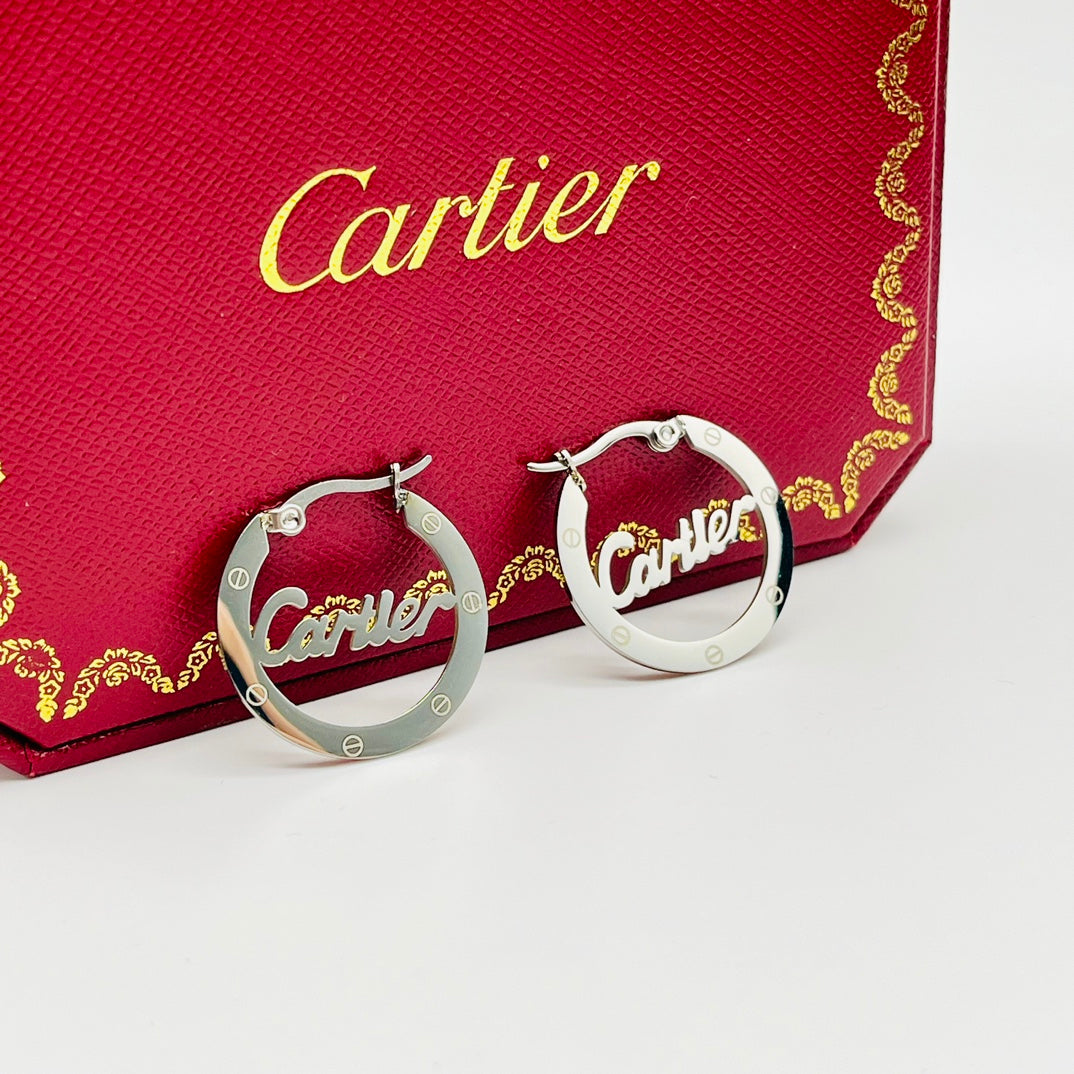 Cartier inspired Hoop Earrings