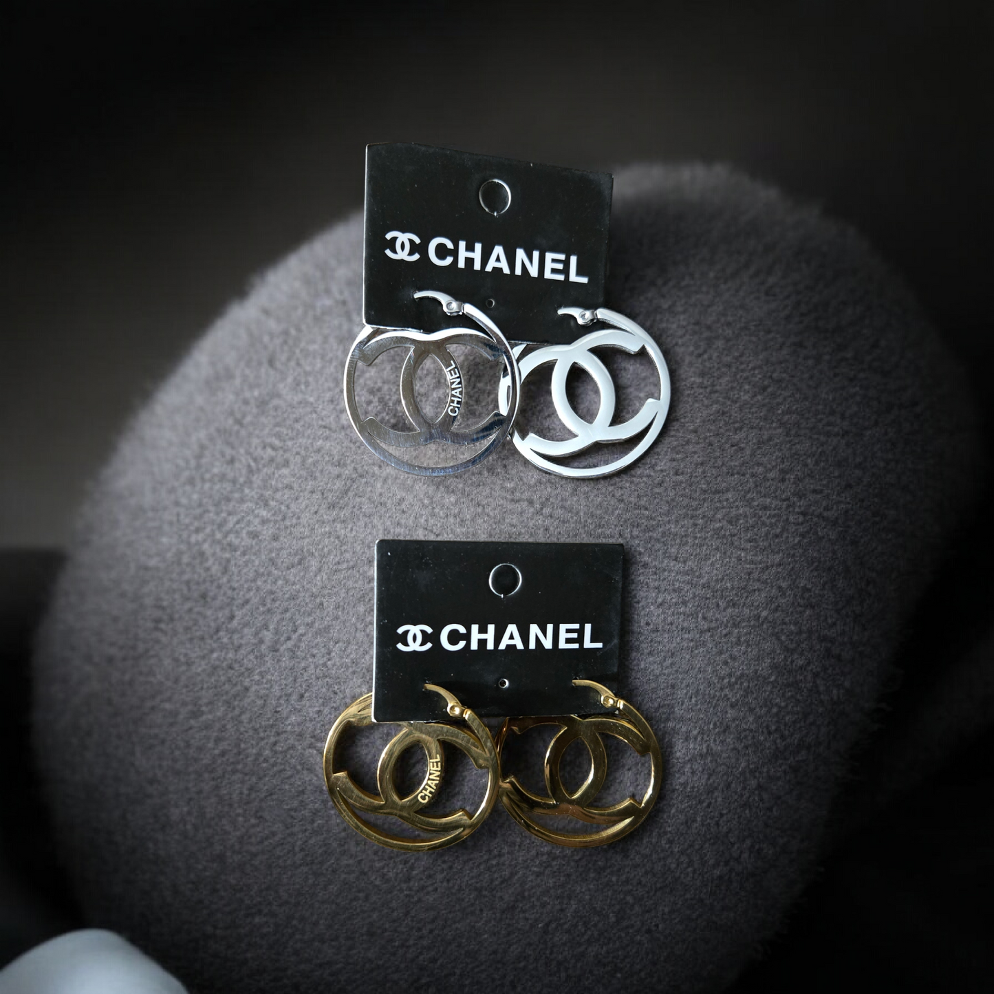 Chanel inspired Hoop Earrings