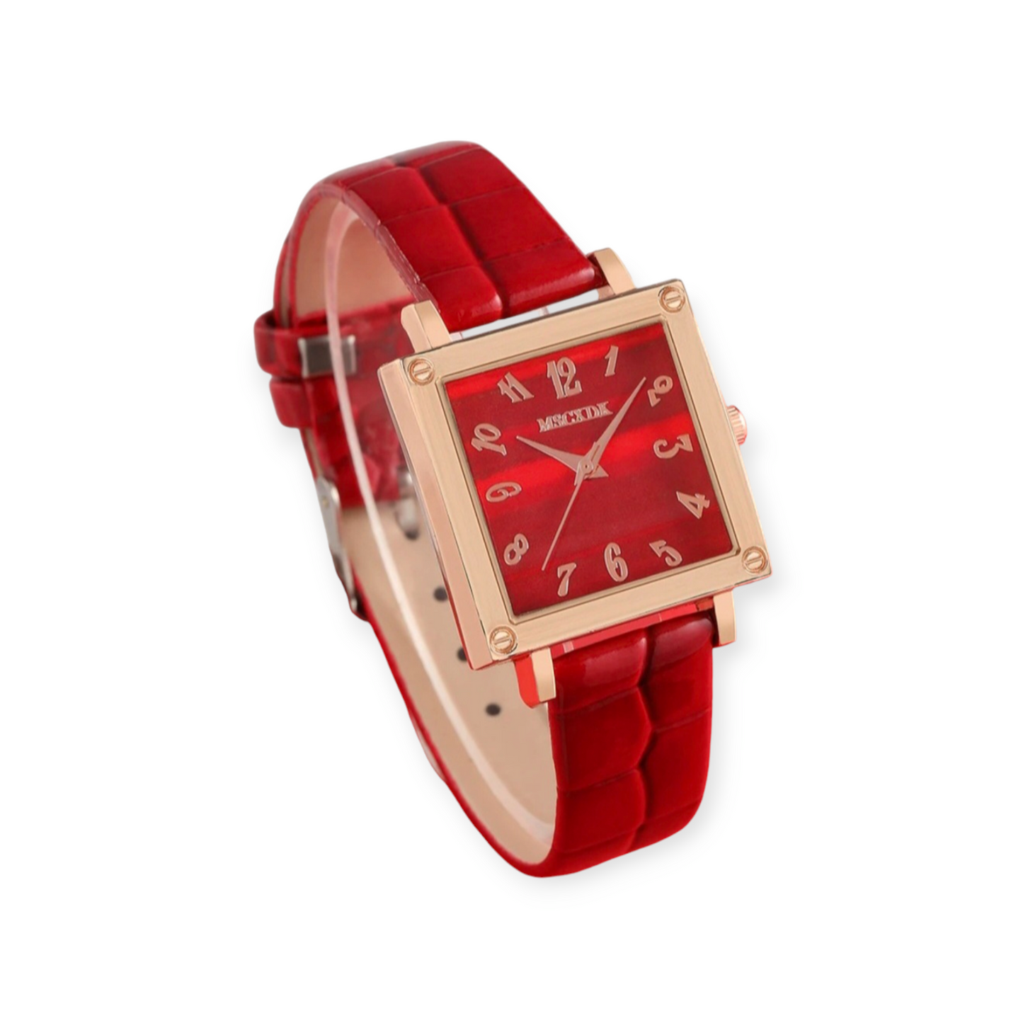 Women Red Quartz Watch