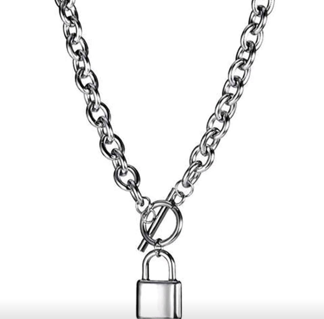 Titanium steel Lock Necklace