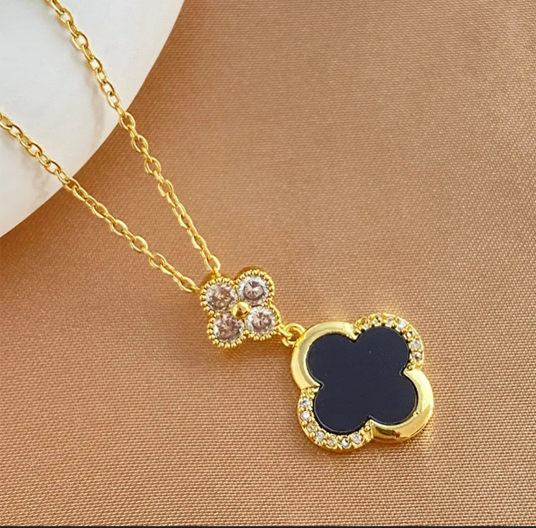 Van Cleef Designer Inspired  Zirconia Leaf Clover Necklaces