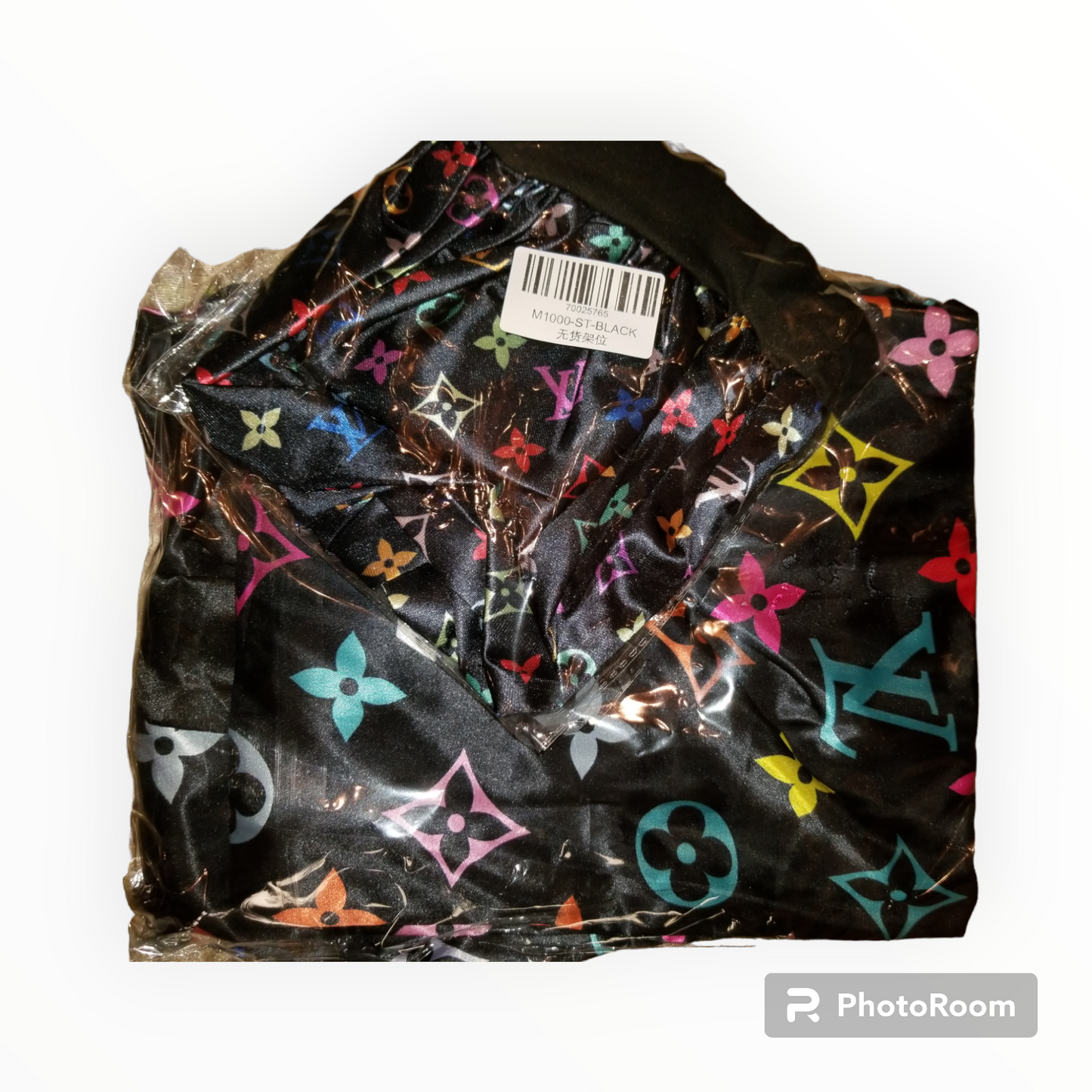 LV inspired Robe and Bonnet set