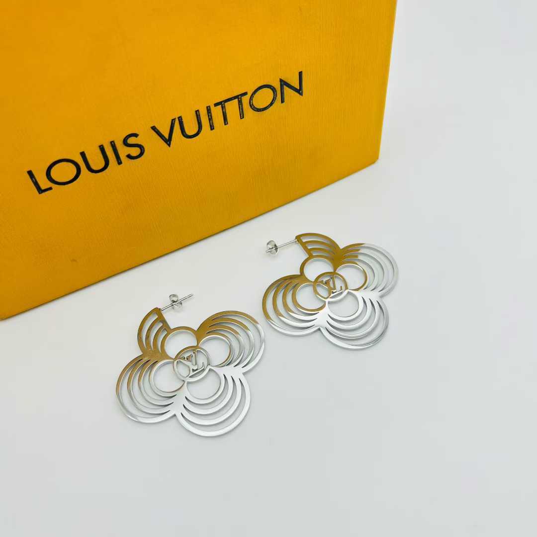 LV Clover inspired Hoop Earrings