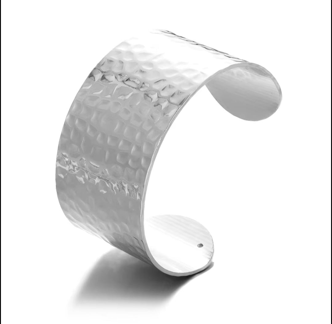 Stainless Steel Hammered Cuff bracelet