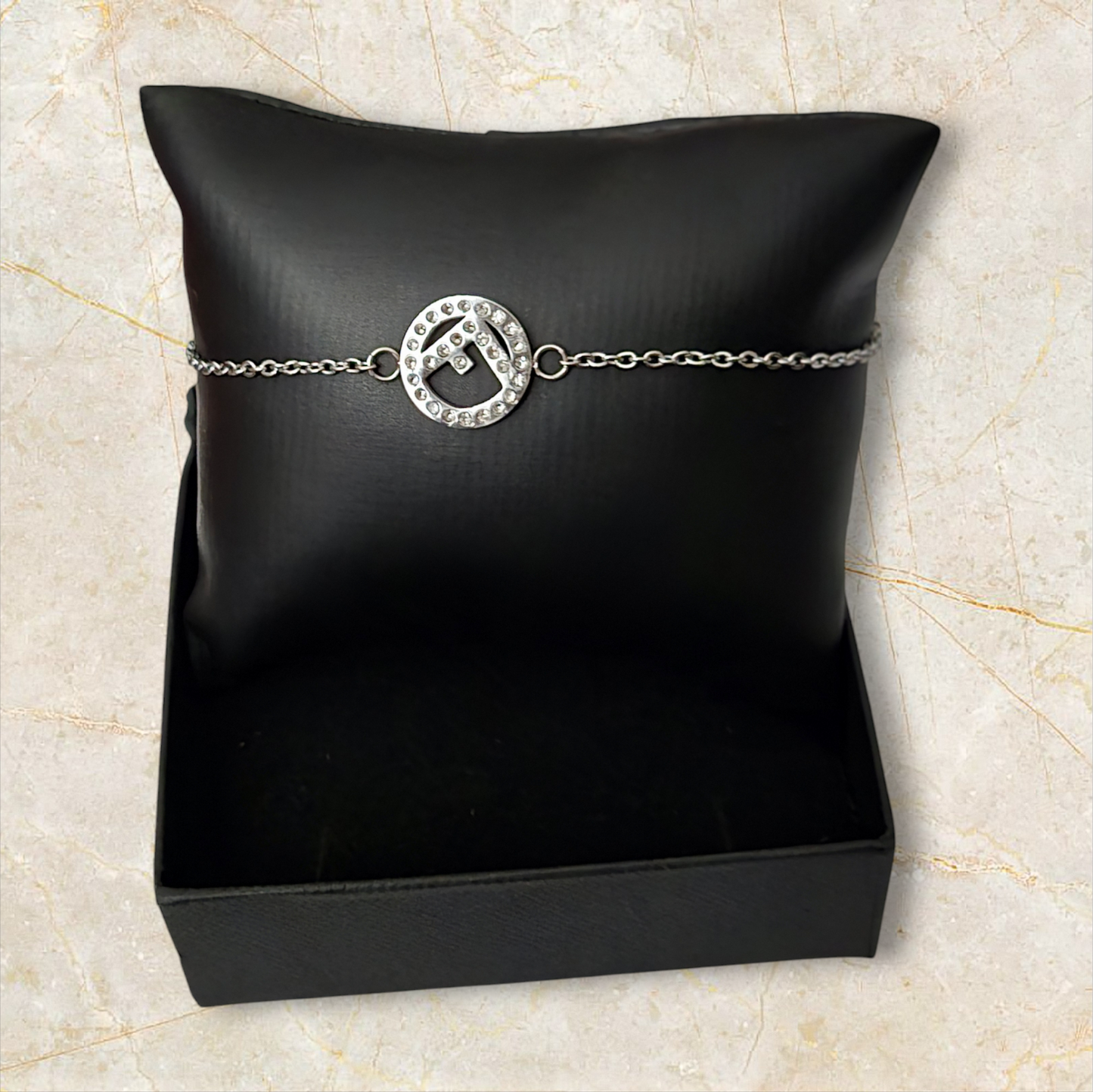 Fendi inspired silver bracelet