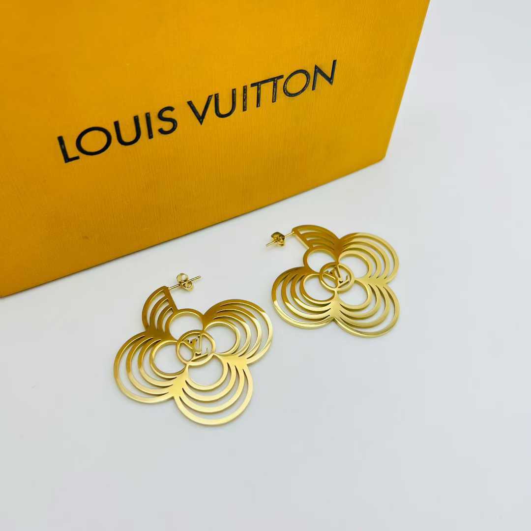 LV Clover inspired Hoop Earrings