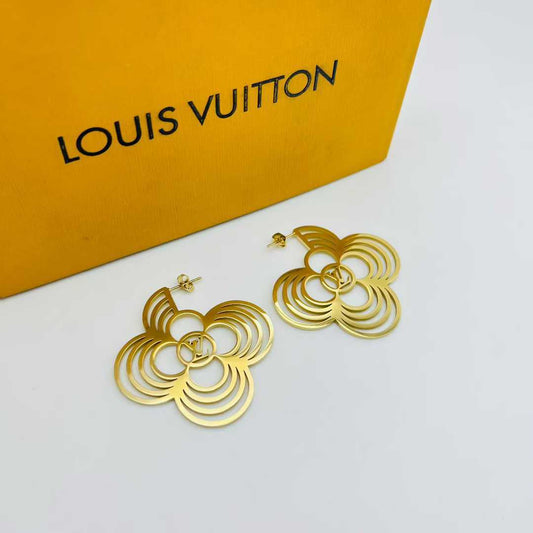 LV Clover inspired Hoop Earrings