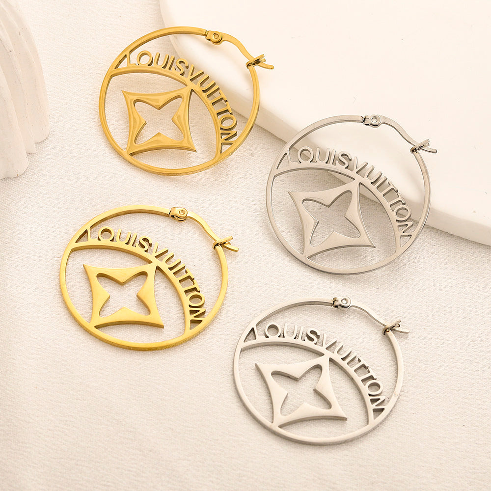 LV Designer Inspired Hoop Earrings