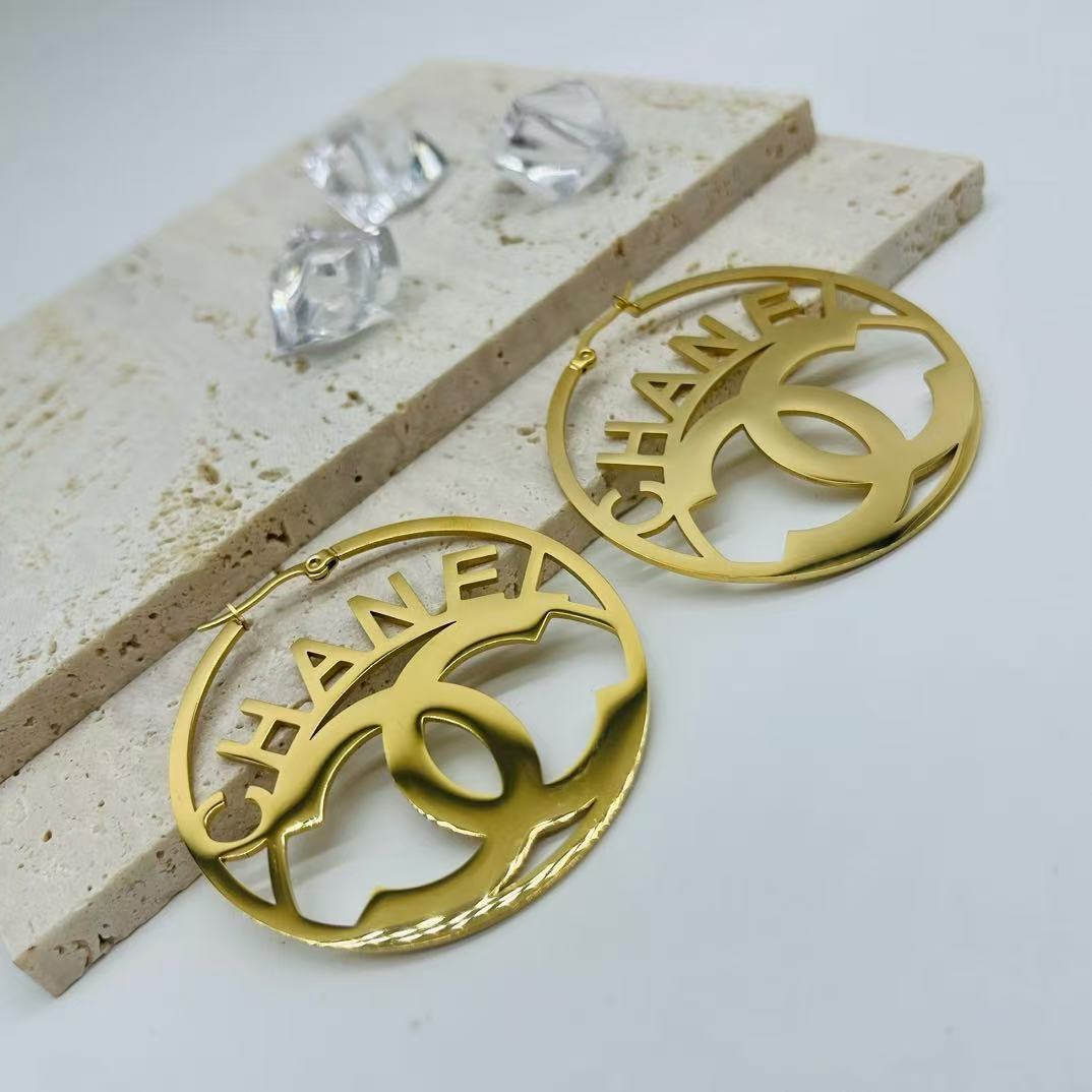 Chanel inspired Hoop Earrings