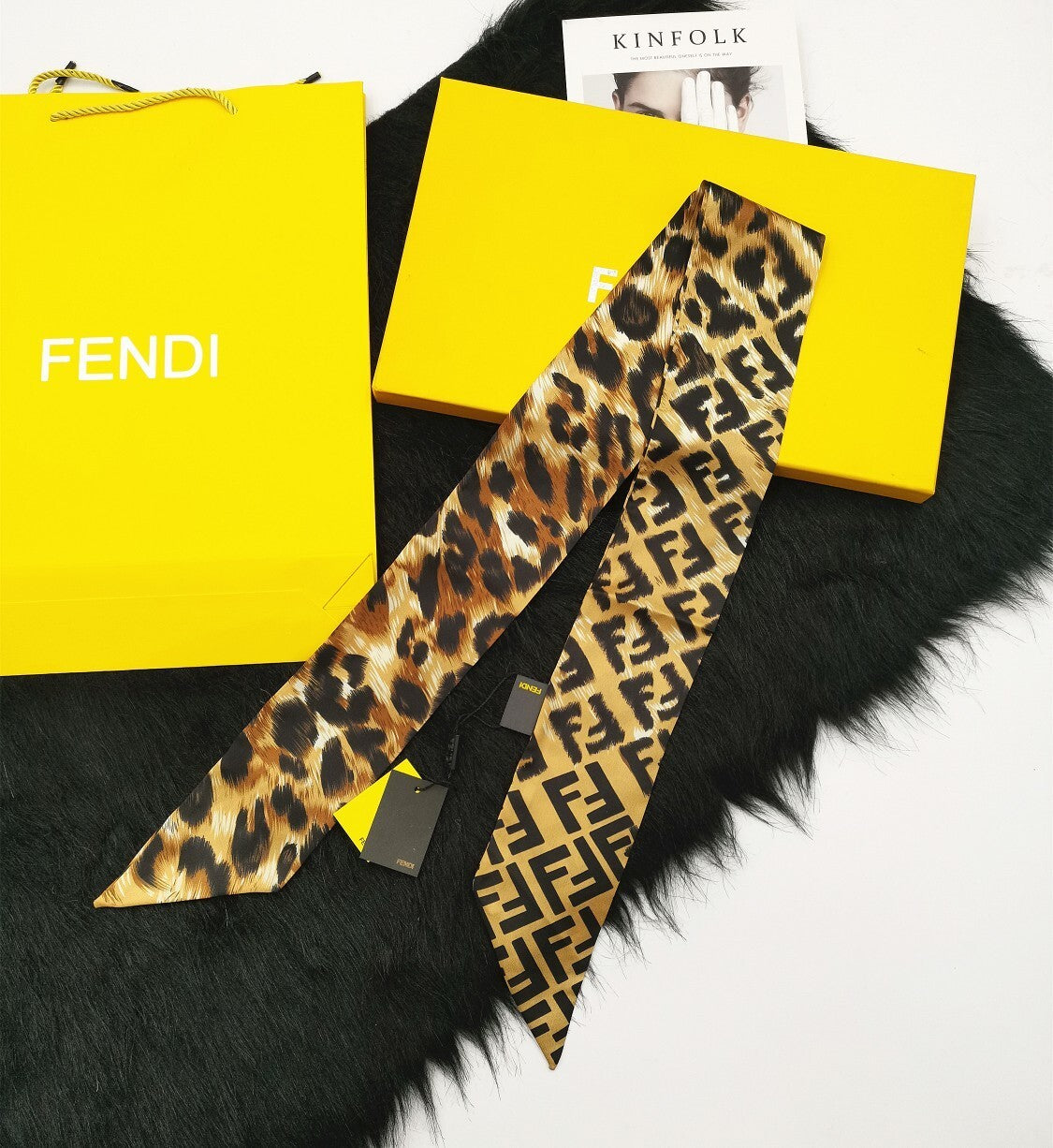 Fendi inspired Twill Ribbon Scarves