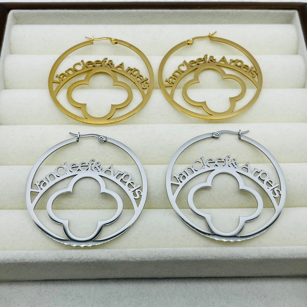 Van Cleef inspired Hoop Earrings