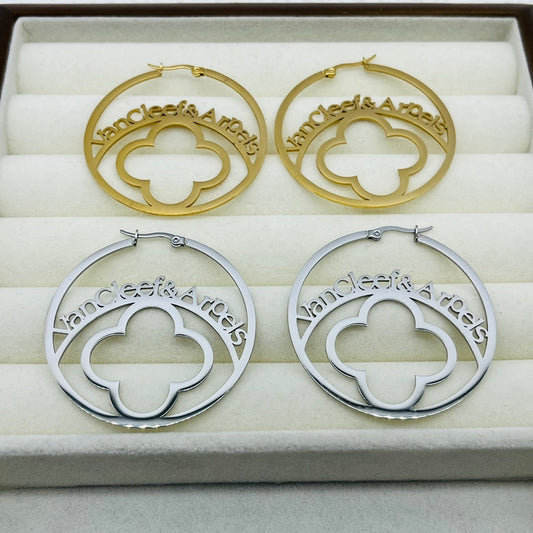 Van Cleef inspired Hoop Earrings