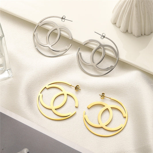 Chanel inspired Hoop Earrings