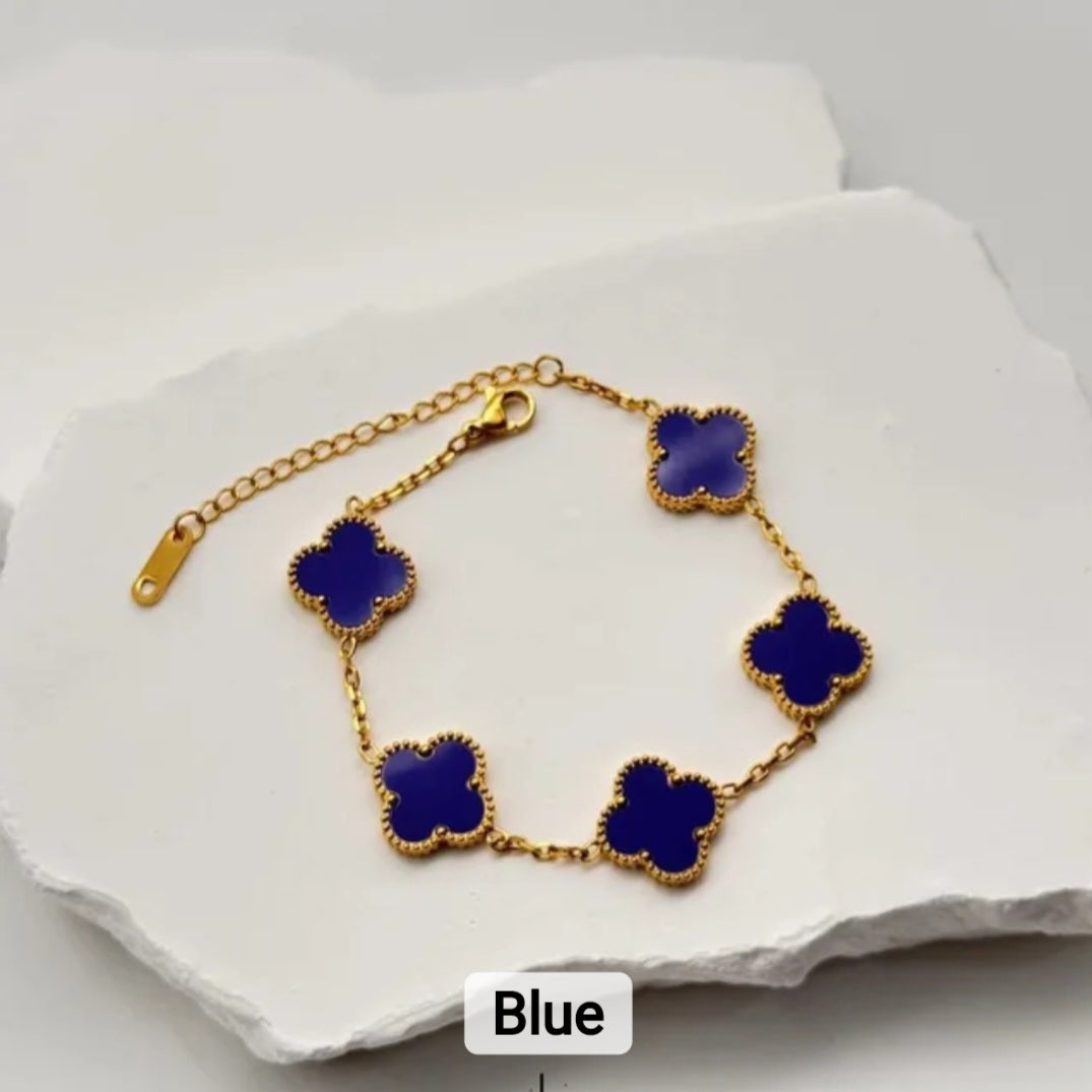 Van Cleef inspired Gold   Clover Bracelet 15mm Collection