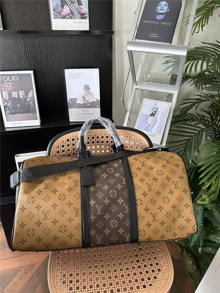 LV Designer Inspired Two-tone Duffle Bag