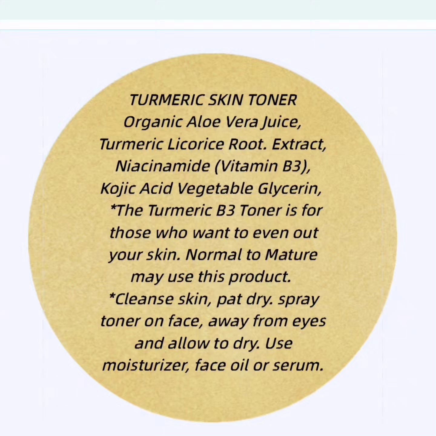 Ashley Marie Skin Care Collection Turmeric Face Toner
