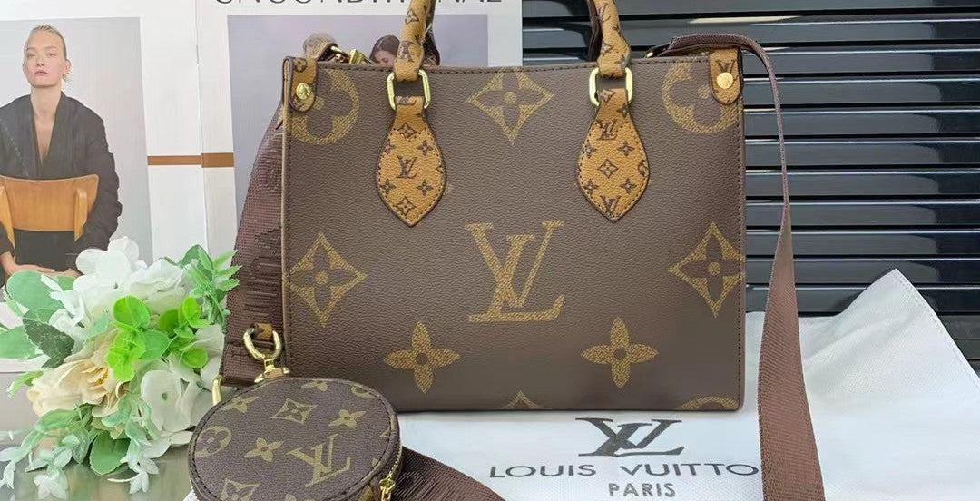 LV inspired reverse tote bag