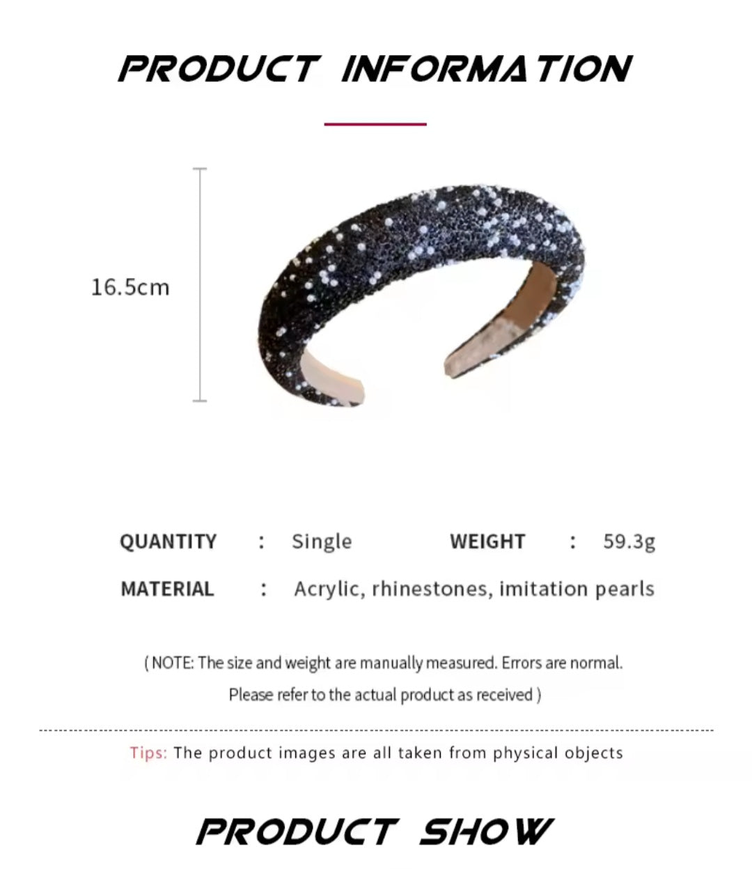 Glamour beaded and crystal headband