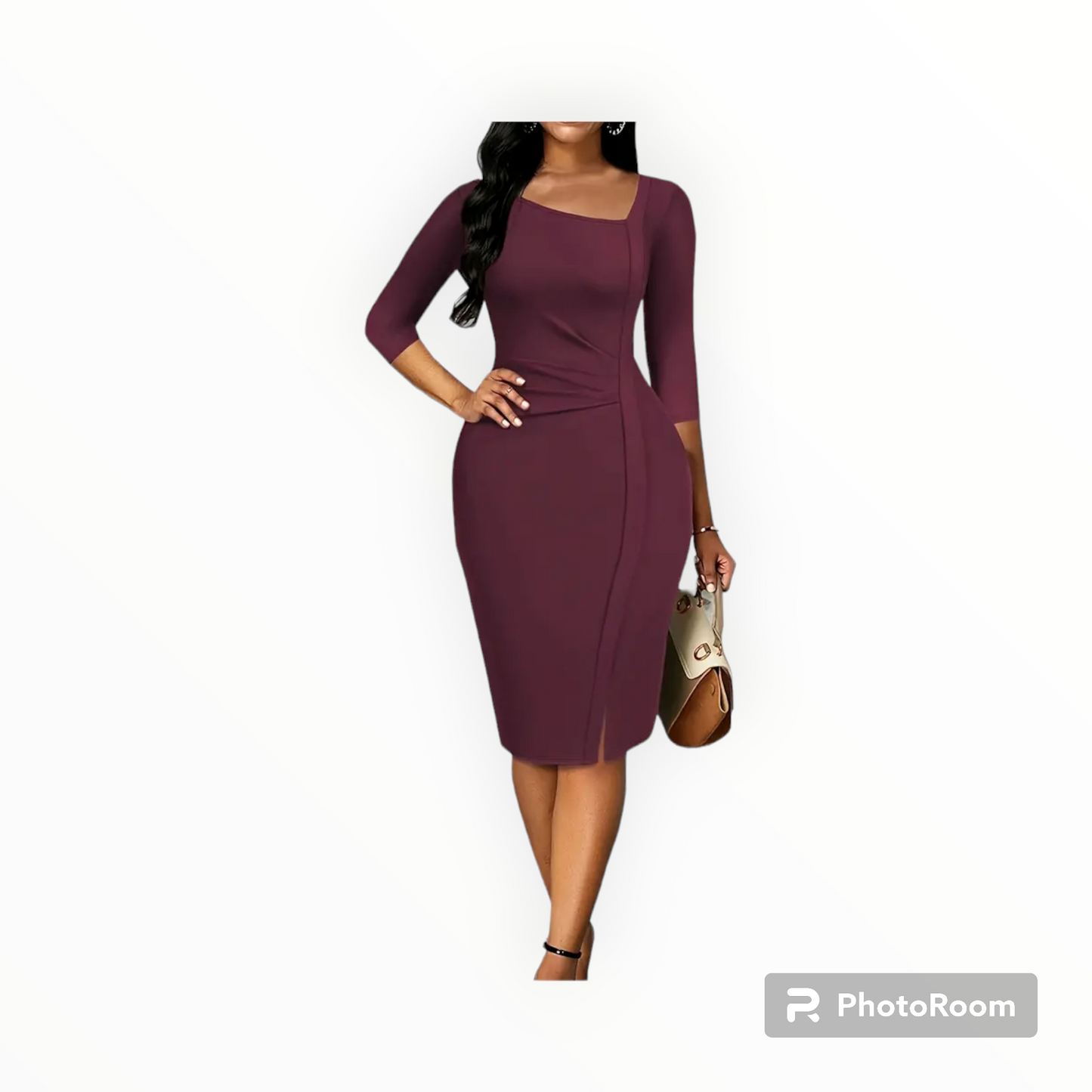 Plus size professional pencil midi dress